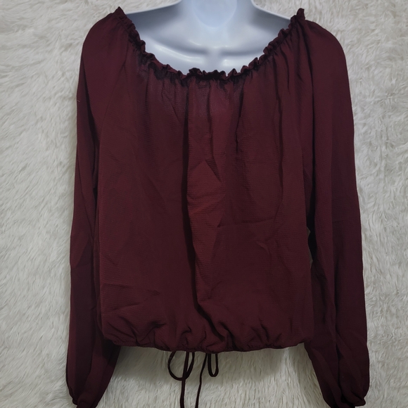 Fashion Nova Burgundy Off-Shoulder Blouse - Picture 9 of 9
